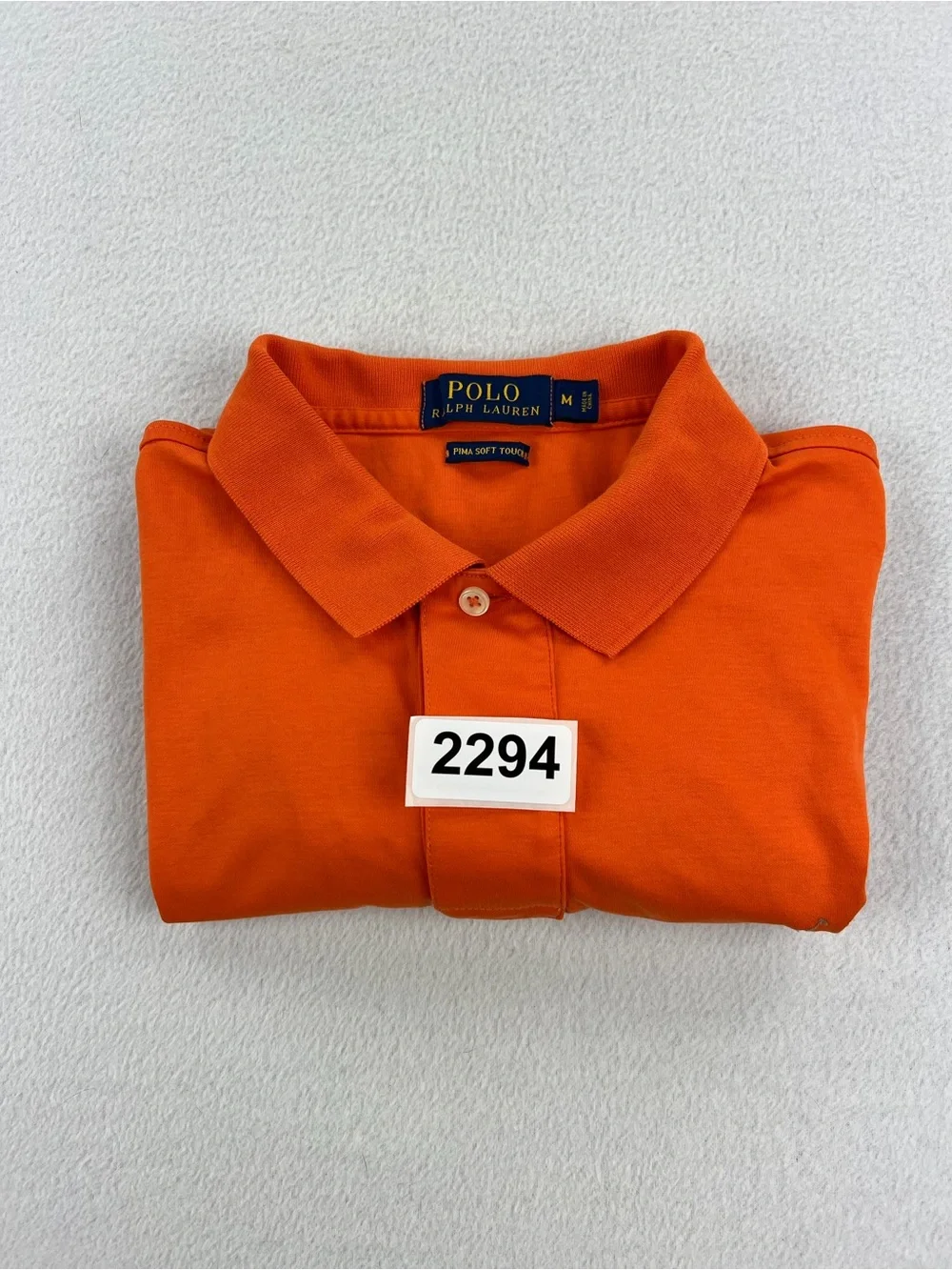 Polo Ralph Lauren Pima Soft Touch Orange Polo shirt Classic Pony Logo Men Size M